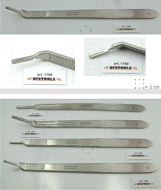 Scalpel handle flat nr. 3 - Angled - 21cm