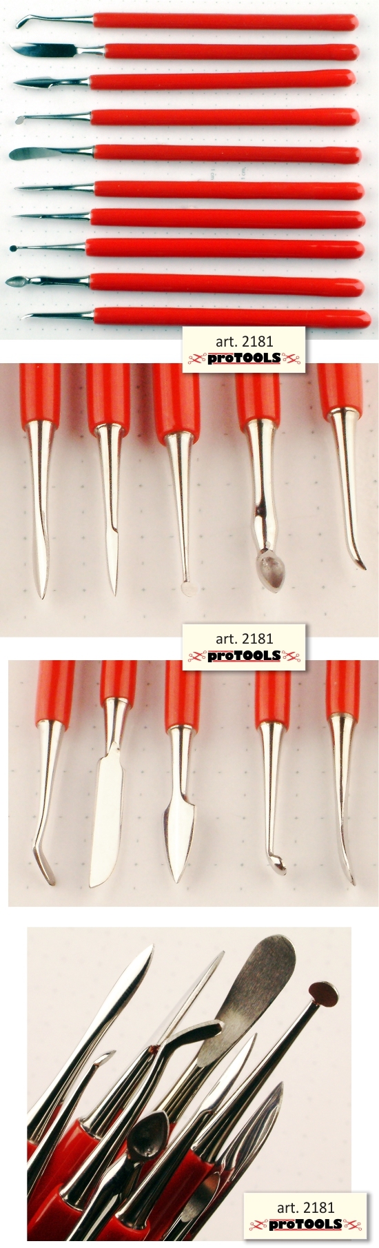 Jeu de 10 Spatules en Acier - 15 cm